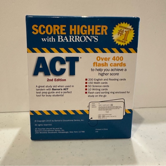 Baron’s ACT Flash Cards, 2nd edition, 400 cards included. Like new condition - Picture 2 of 7